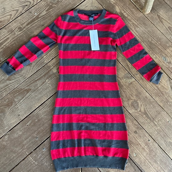 French Connection NWT Bambi Striped Sweater Dress - Picture 2 of 13